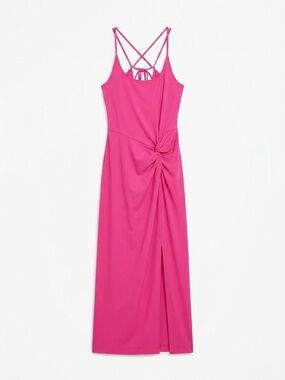 Free People Hot Pink Knot-Front Maxi Dress
